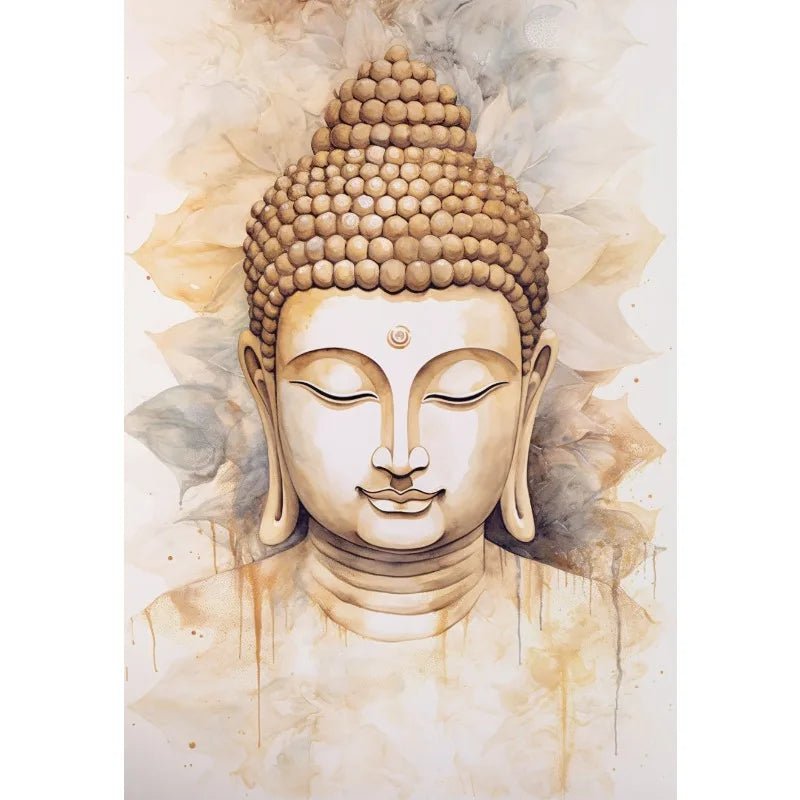 Buddha Lotus & Tree of Life Boho Canvas Wall Art – Meditation Poster
