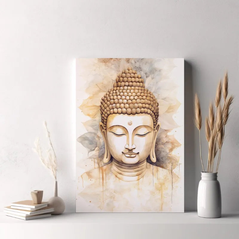 Buddha Lotus & Tree of Life Boho Canvas Wall Art – Meditation Poster