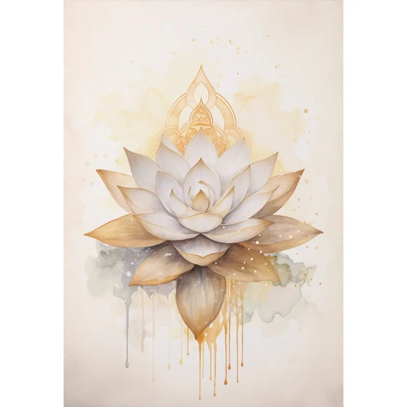 Buddha Lotus & Tree of Life Boho Canvas Wall Art – Meditation Poster